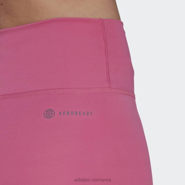 Adidas esențiale pentru antrenament jambiere 7/8 cu talie înaltă fucsia femei fucsie 2JBN9763