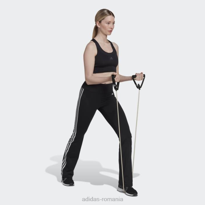 Adidas esențiale pentru antrenament jambiere evazate negre femei negru 2JBN16495