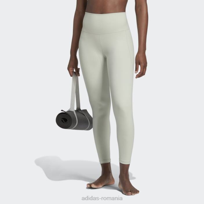 Adidas green yoga studio 7/8 jambiere fierbinți femei verde 2JBN10773