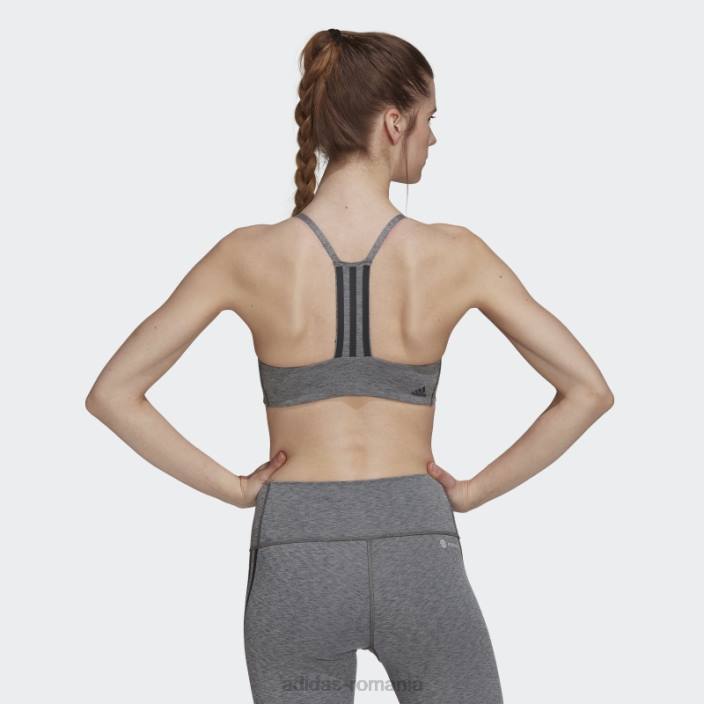 Adidas gri închis heather aeroimpact antrenament light-support sutien fashion femei gri închis negru/negru 2JBN10218