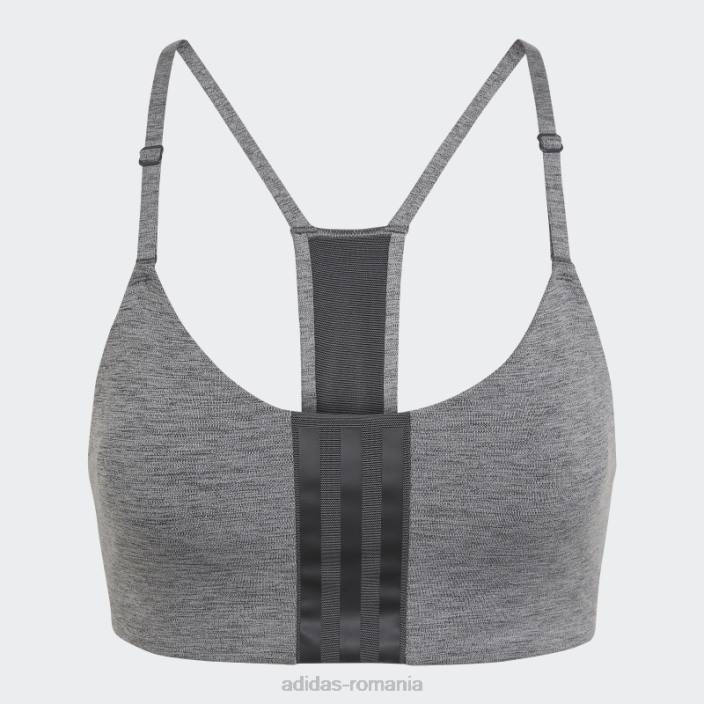 Adidas gri închis heather aeroimpact antrenament light-support sutien fashion femei gri închis negru/negru 2JBN10218