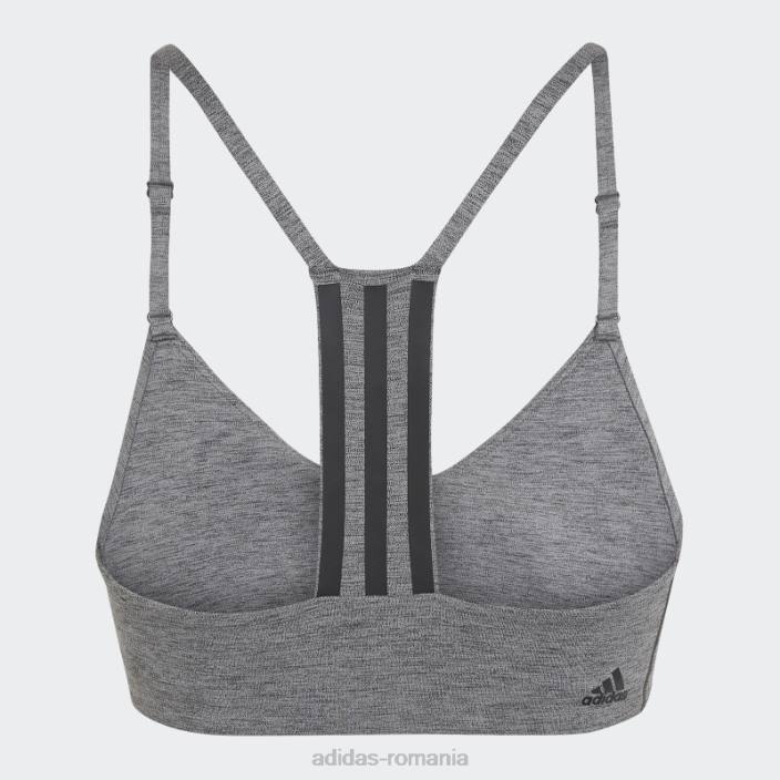 Adidas gri închis heather aeroimpact antrenament light-support sutien fashion femei gri închis negru/negru 2JBN10218