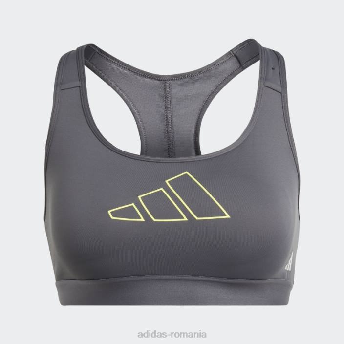 Adidas gri powerreact hyperbright cu suport mediu sutien fashion femei gri 2JBN2225