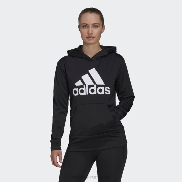 Adidas hanorac aeroready cu logo mare negru femei alb negru 2JBN9031