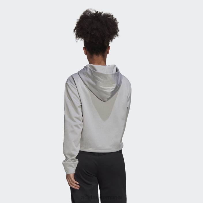 Adidas hanorac aeroready gri mediu femei gri mediu/alb 2JBN9008