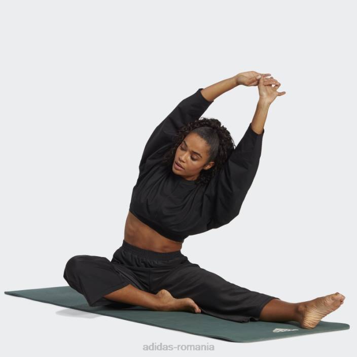 Adidas hanorac crop studio de yoga negru la modă femei negru 2JBN9070