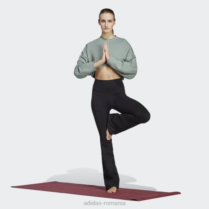 Adidas hanorac crop yoga studio verde argintiu femei verde argintiu 2JBN16970