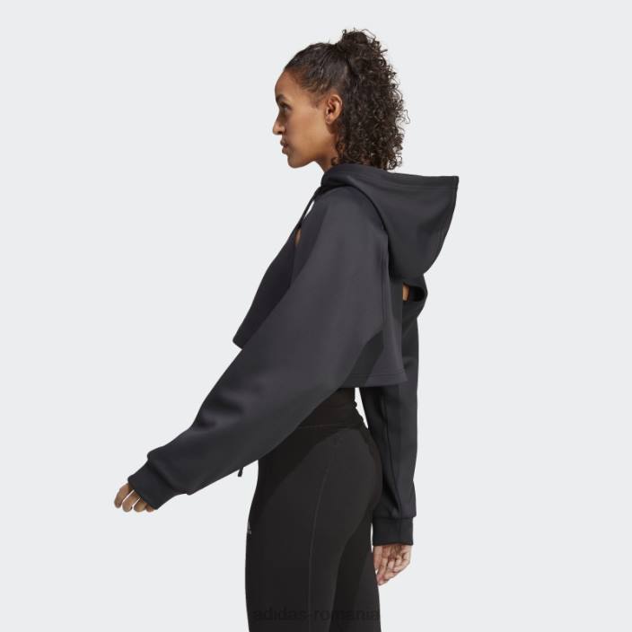 Adidas hanorac de antrenament hiit aeroready crop negru adidas femei negru 2JBN9030