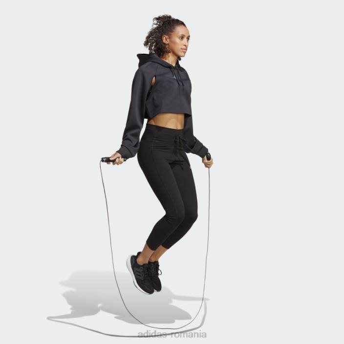 Adidas hanorac de antrenament hiit aeroready crop negru adidas femei negru 2JBN9030