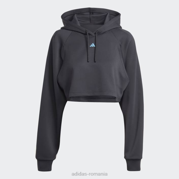 Adidas hanorac de antrenament hiit aeroready crop negru adidas femei negru 2JBN9030