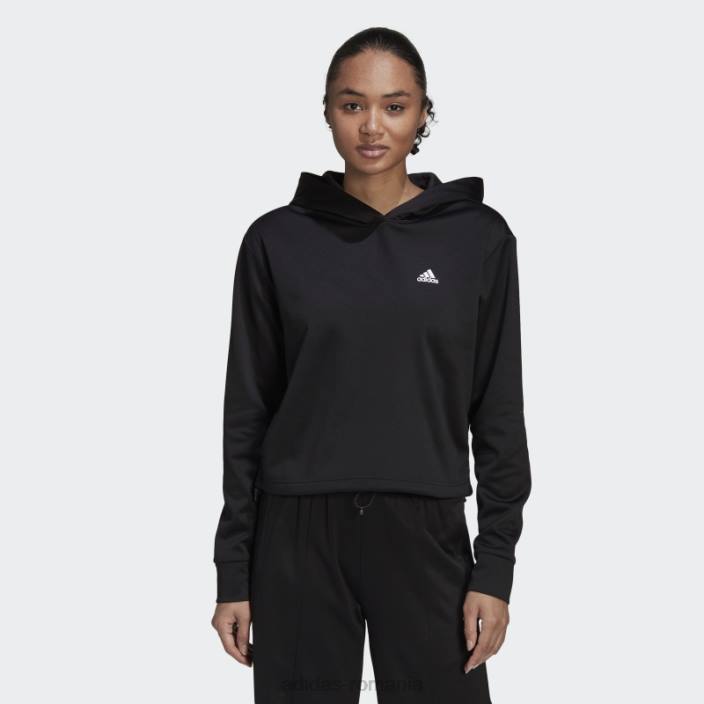 Adidas hanorac negru aeroready femei alb negru 2JBN9203