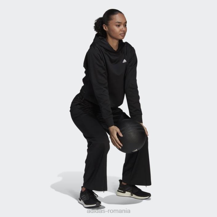 Adidas hanorac negru aeroready femei alb negru 2JBN9203