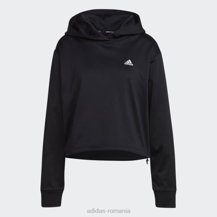 Adidas hanorac negru aeroready femei alb negru 2JBN9203