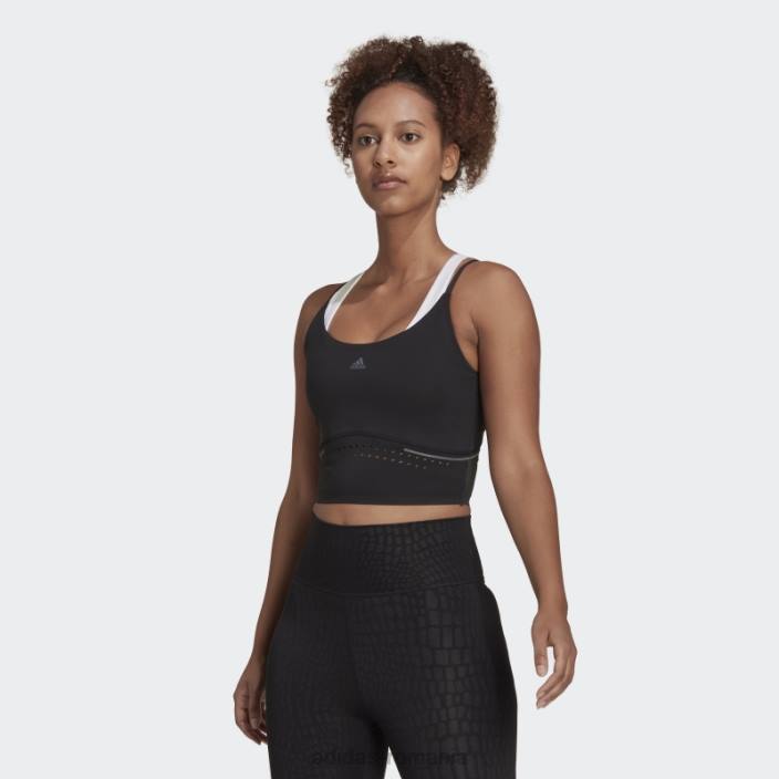 Adidas hiit 45 de secunde crop tank top negru femei negru/carbon 2JBN17576