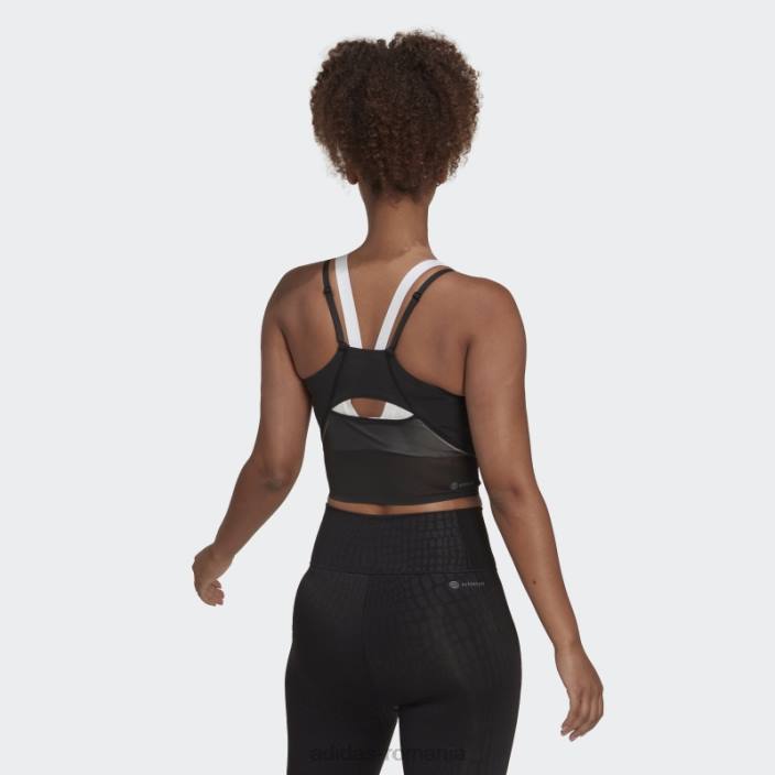 Adidas hiit 45 de secunde crop tank top negru femei negru/carbon 2JBN17576