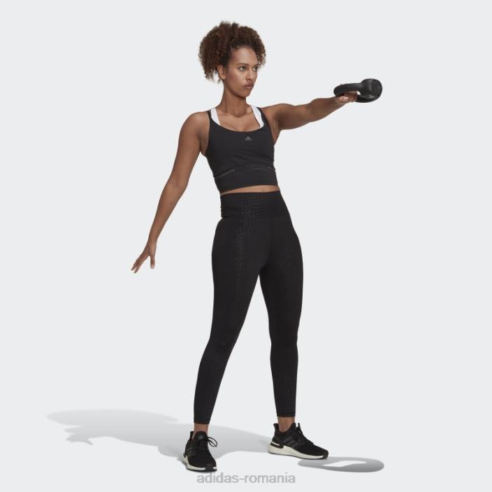 Adidas hiit 45 de secunde crop tank top negru femei negru/carbon 2JBN17576