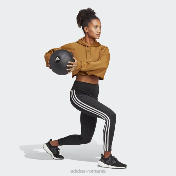 Adidas hiit aeroready crop training hanorac bronz adidas femei bronz 2JBN16974