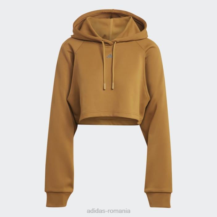 Adidas hiit aeroready crop training hanorac bronz adidas femei bronz 2JBN16974