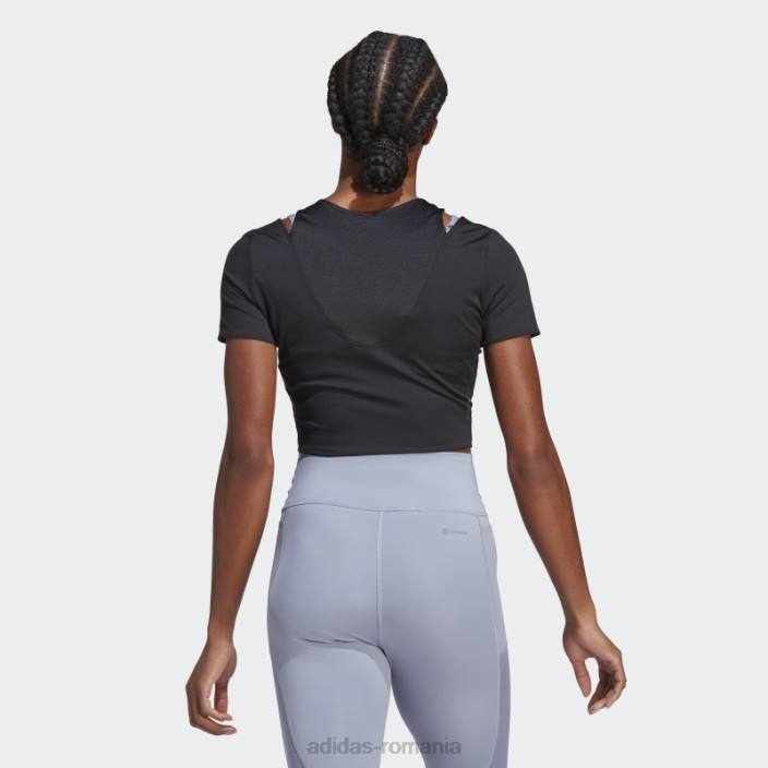 Adidas hiit aeroready crop training tricou negru femei negru 2JBN16844