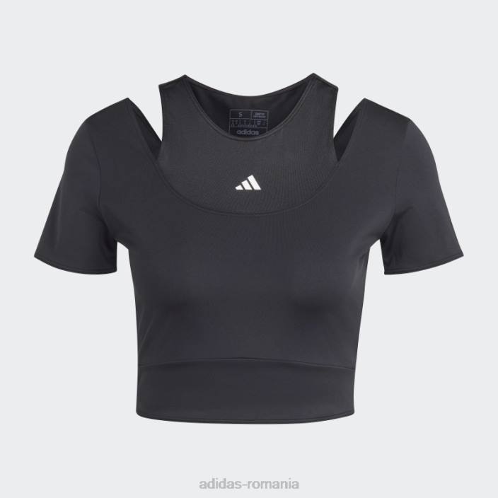 Adidas hiit aeroready crop training tricou negru femei negru 2JBN16844