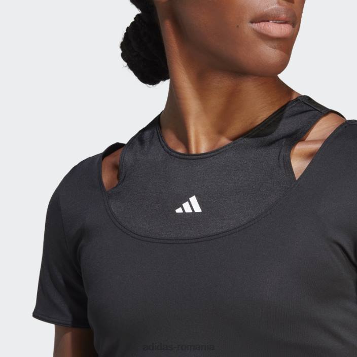 Adidas hiit aeroready crop training tricou negru femei negru 2JBN16844