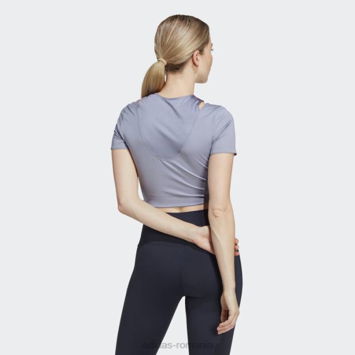 Adidas hiit aeroready crop training tricou violet argintiu femei violet argintiu 2JBN9620