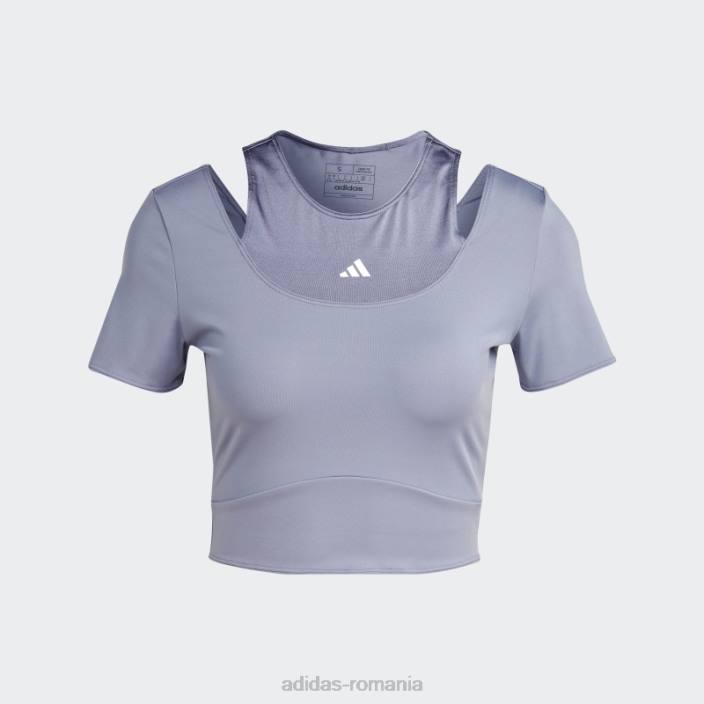 Adidas hiit aeroready crop training tricou violet argintiu femei violet argintiu 2JBN9620