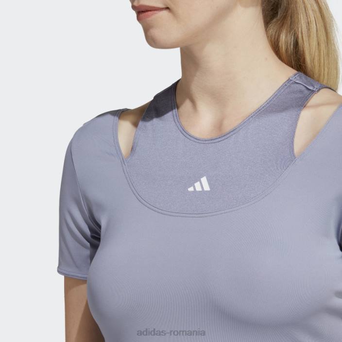 Adidas hiit aeroready crop training tricou violet argintiu femei violet argintiu 2JBN9620