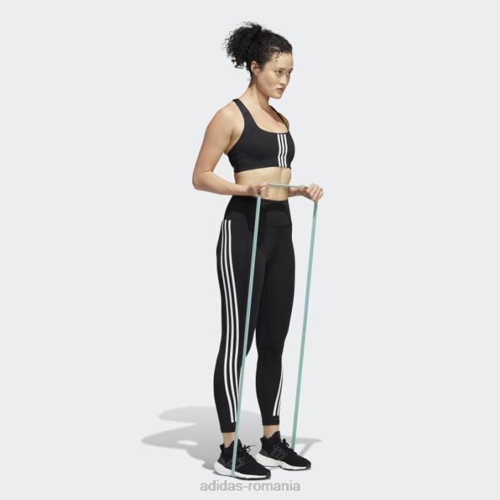 Adidas hot powerimpact training sutien mediu suport alb femei alb negru 2JBN17055