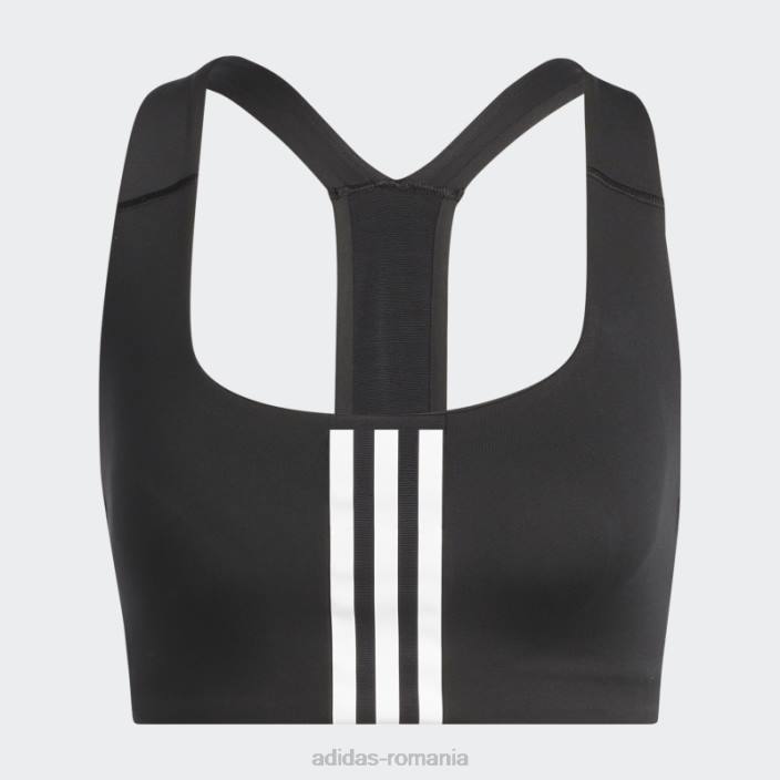 Adidas hot powerimpact training sutien mediu suport alb femei alb negru 2JBN17055
