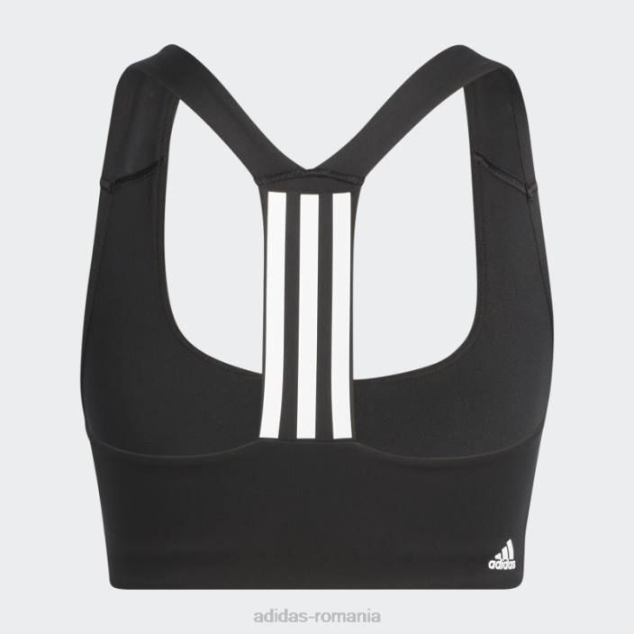 Adidas hot powerimpact training sutien mediu suport alb femei alb negru 2JBN17055