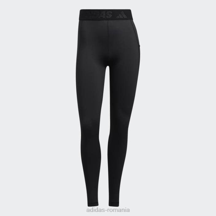 Adidas insigna neagră techfit a jambierelor sport femei alb negru 2JBN3011