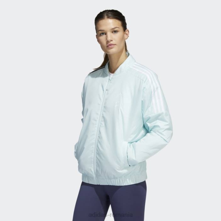 Adidas jacheta bomber x peloton hot mint femei mentă 2JBN10511
