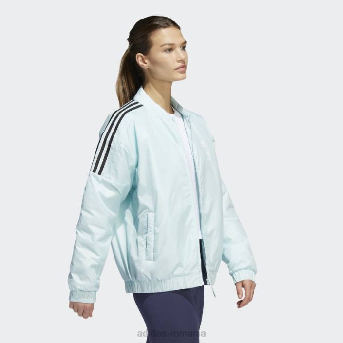 Adidas jacheta bomber x peloton hot mint femei mentă 2JBN10511