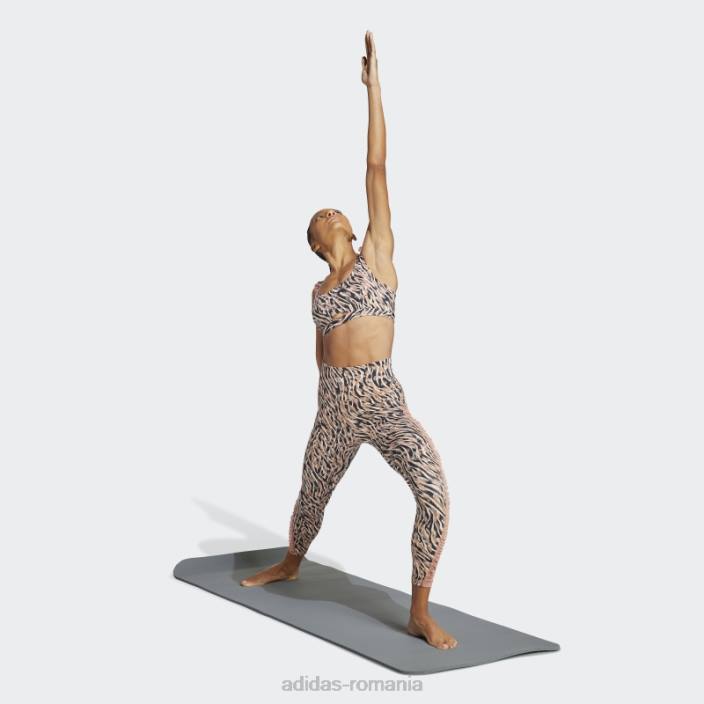 Adidas jambiere 7/8 cu tentă ecru yoga studio clash imprimeu femei nuanță ecru/taupe/argilă 2JBN9431