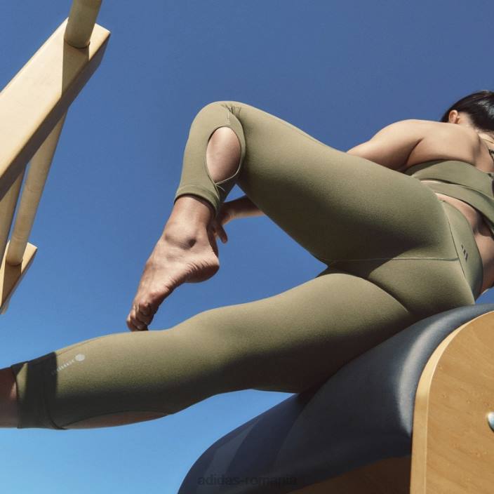 Adidas jambiere adidas 7/8 înfășurate studio de yoga olive femei măsline 2JBN17133