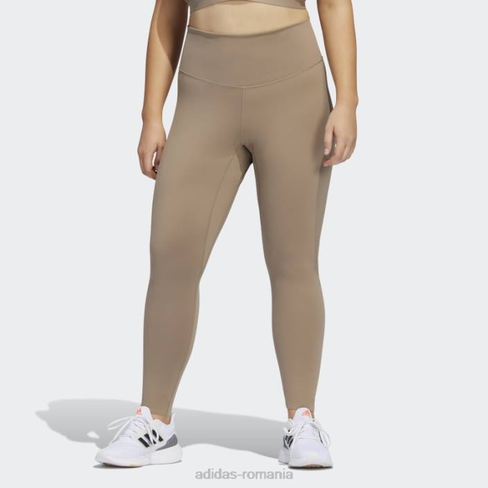 Adidas jambiere de yoga lux studio 7/8 maro cretos (plus mărime) femei maro cretos 2JBN2850