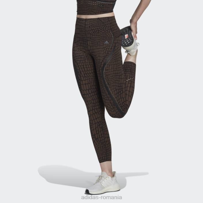 Adidas jambiere maro tlrd hiit croco luxe antrenament 7/8 femei maro/negru 2JBN2729