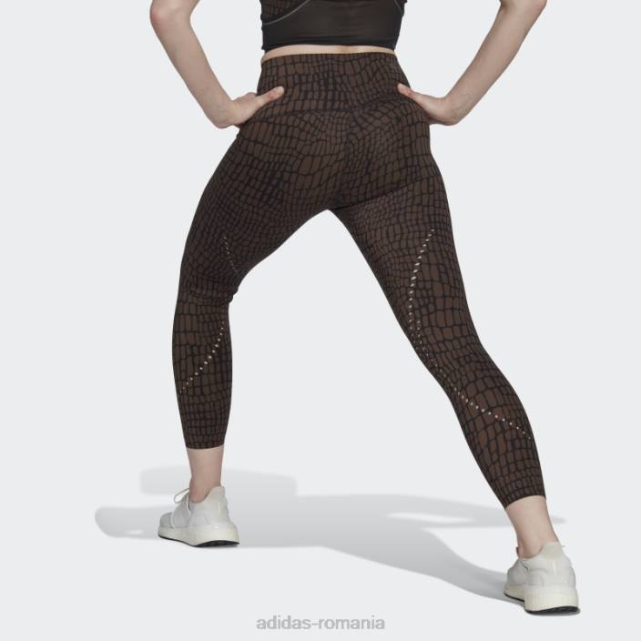 Adidas jambiere maro tlrd hiit croco luxe antrenament 7/8 femei maro/negru 2JBN2729