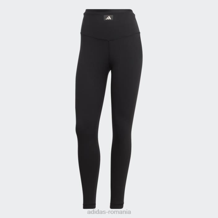 Adidas jambiere negre 7/8 cu talie înaltă de club sportiv femei negru 2JBN9232