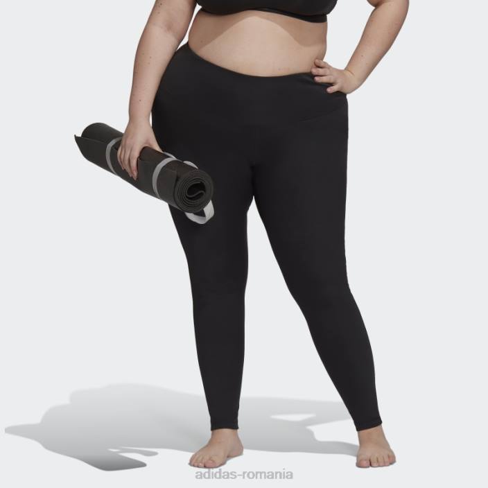 Adidas jambiere negre cu talie înaltă pentru yoga esențiale (plus mărime) femei negru 2JBN17032