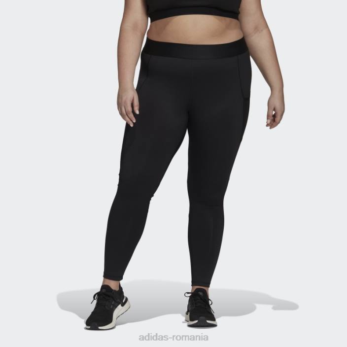 Adidas jambiere negri techfit rezistente la perioade (mărime plus) femei alb negru 2JBN9028