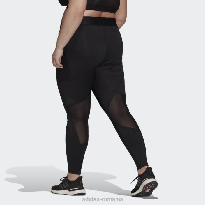 Adidas jambiere negri techfit rezistente la perioade (mărime plus) femei alb negru 2JBN9028