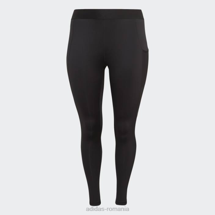 Adidas jambiere negri techfit rezistente la perioade (mărime plus) femei alb negru 2JBN9028