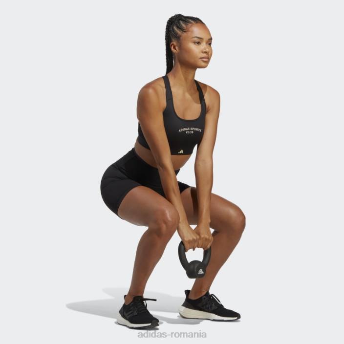 Adidas jambiere scurte cu talie înaltă de club sportiv de culoare neagră femei negru 2JBN9394