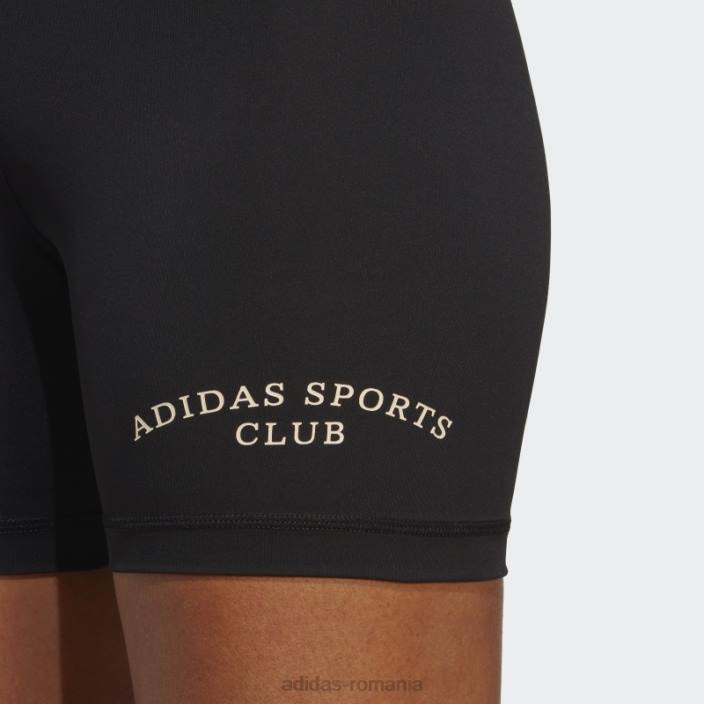 Adidas jambiere scurte cu talie înaltă de club sportiv de culoare neagră femei negru 2JBN9394