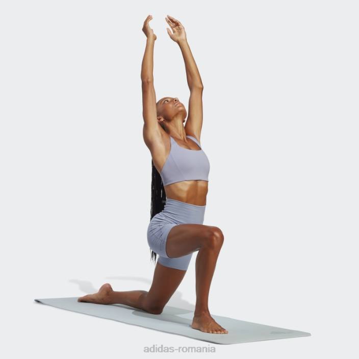 Adidas jambiere scurte de 5 inci de studio de yoga violet argintiu femei violet argintiu 2JBN8981