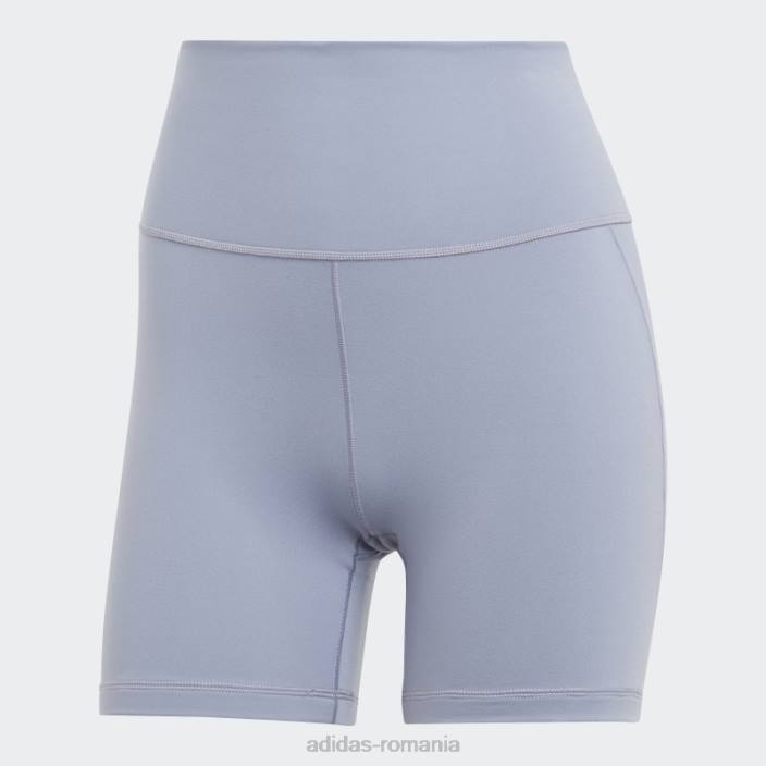 Adidas jambiere scurte de 5 inci de studio de yoga violet argintiu femei violet argintiu 2JBN8981
