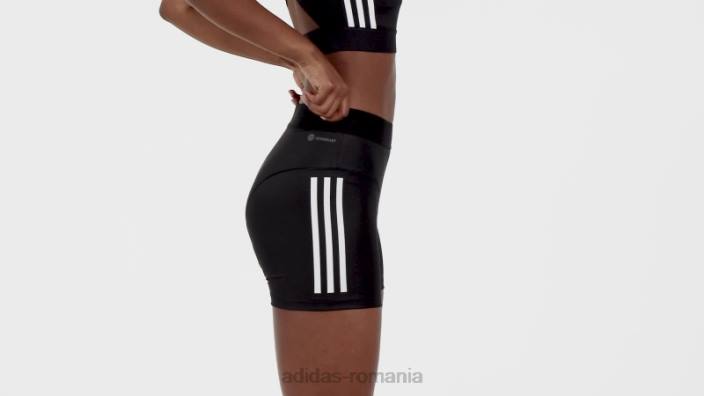 Adidas jambiere scurte hyperglam cu 3 dungi negre femei negru 2JBN17540
