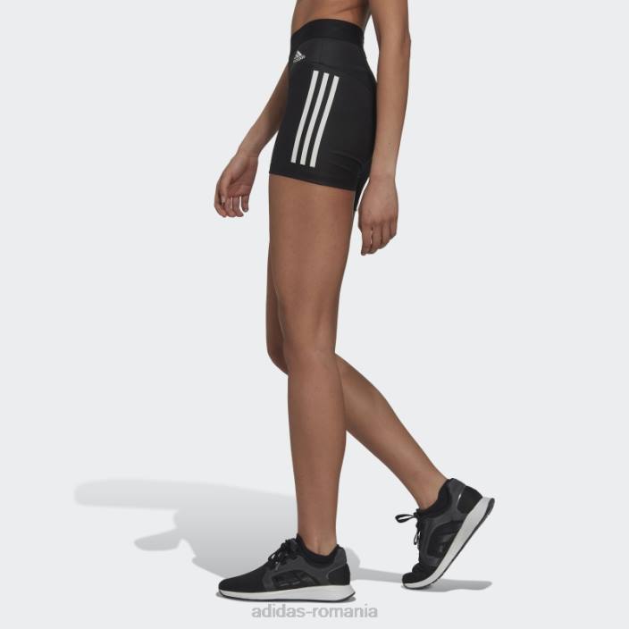 Adidas jambiere scurte hyperglam cu 3 dungi negre femei negru 2JBN17540